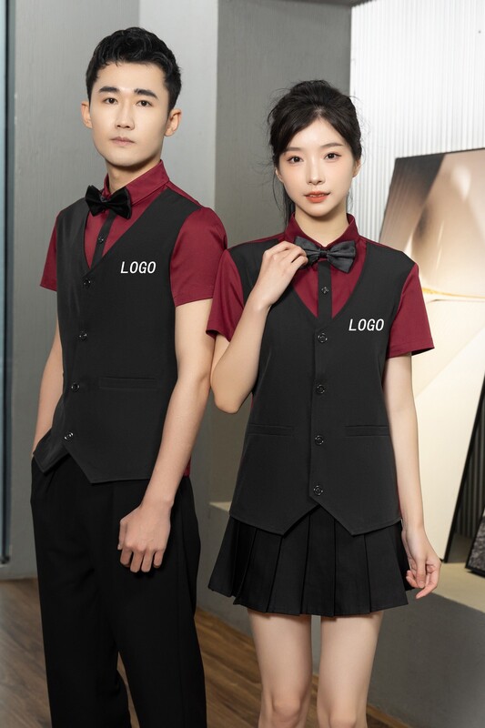 714-H6005P55控69/2025短袖修身KTV餐厅假两件工作服男女制服潮,男装T恤,星座714(原C313)