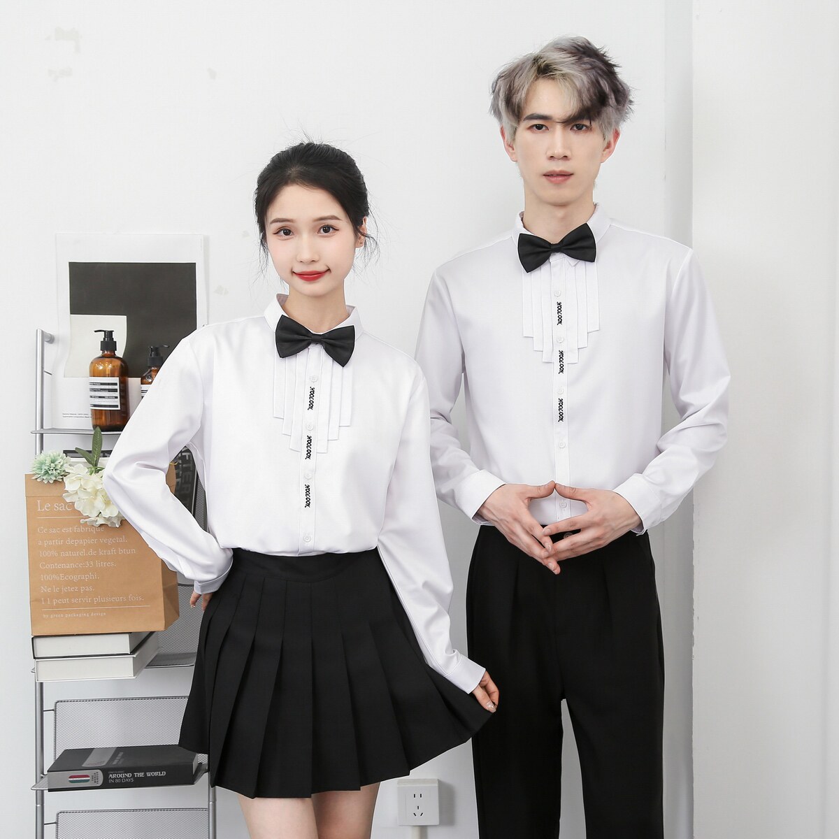 714-D3059P45控69/2025春季新款工作服衬衫ktv酒吧制服演出服礼服图片