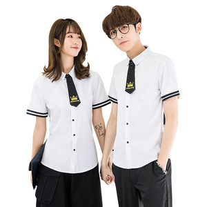 714-C630P40/2025情侣装学生服校服班服衬衫领带装饰衬衣潮S-5XL图片