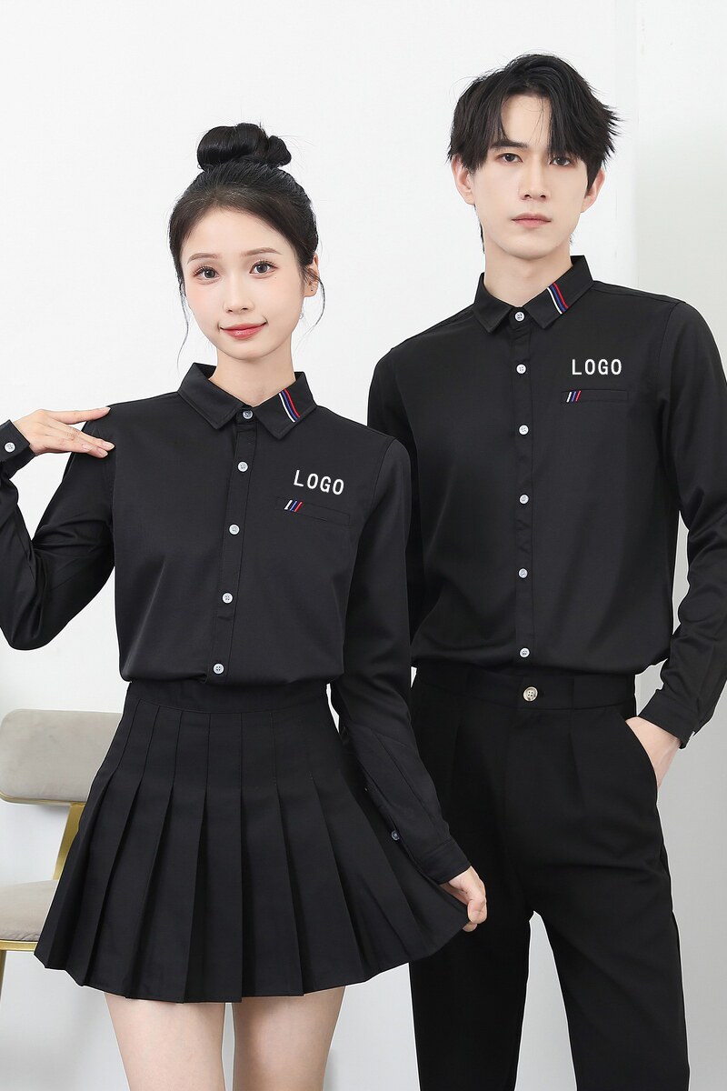 714-D05P45控65/2025秋季衬衫发型师餐厅酒店工作服长袖工装帅气,男装衬衫,星座714(原C313)