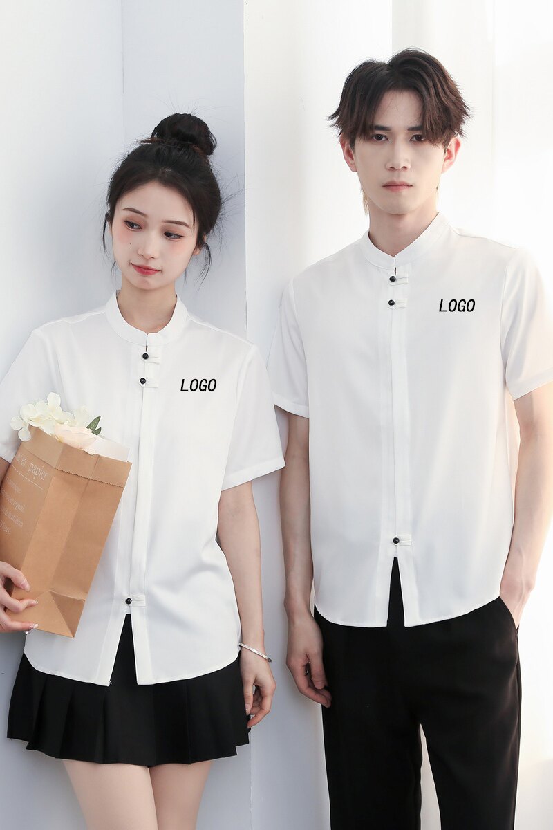 714-C3074P40控59/2025夏季工作服衬衫理发店西餐厅奶茶店制服潮,男装衬衫,星座714(原C313)
