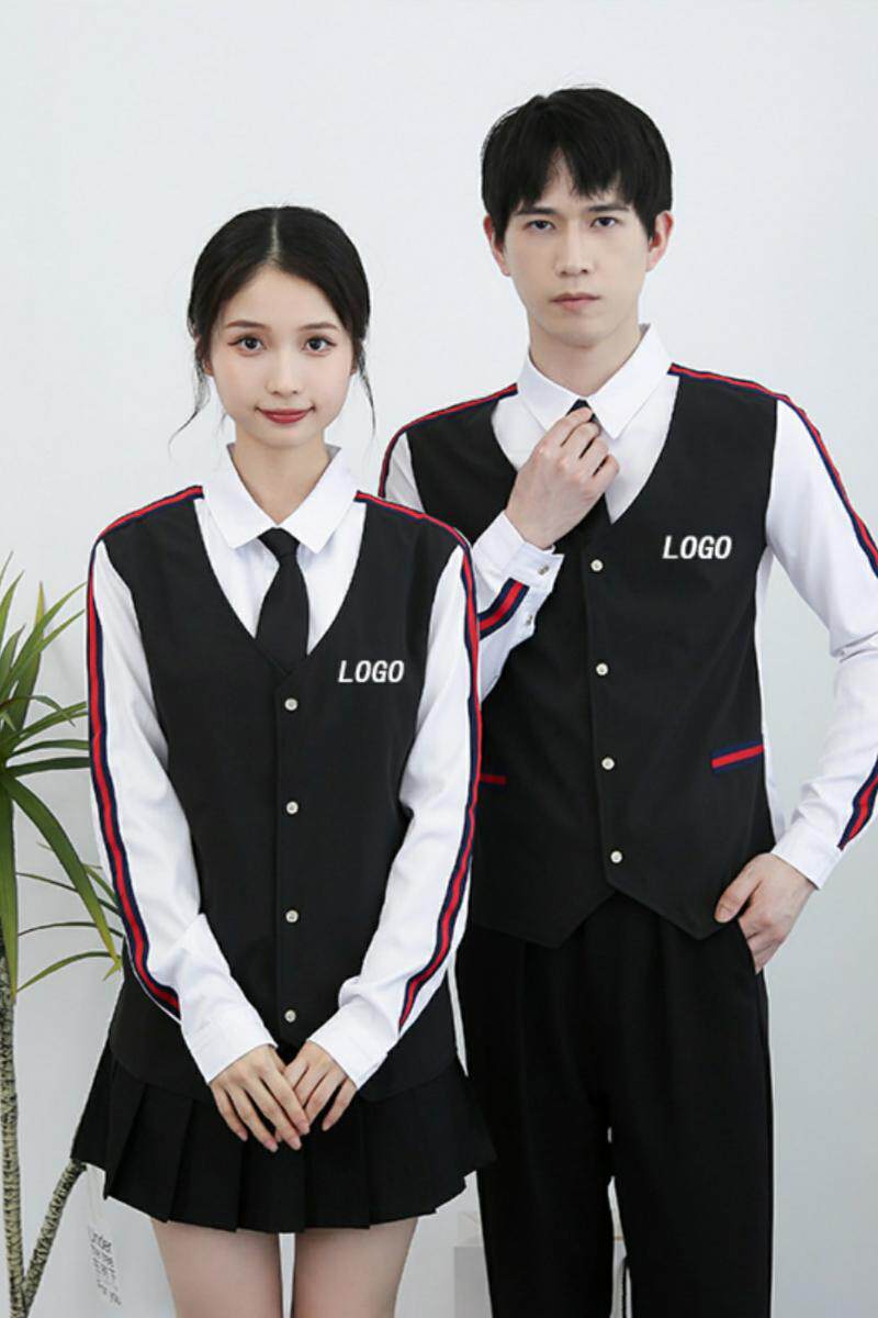 714-H677P55/2025春季男女制服衬衫假两件马甲ktv发型师台球城服,男装衬衫,星座714(原C313)