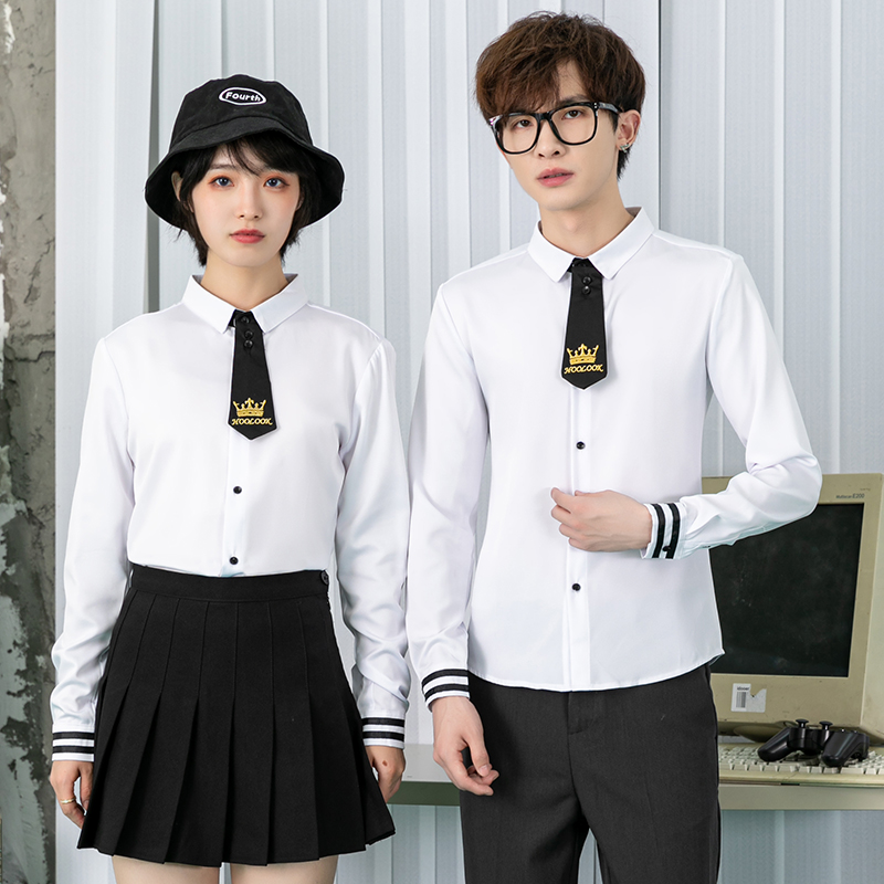 714-D609P45/2025情侣装男女斯文学院风工作制服衬衫学生装S-5XL，男装衬衫，星座714(原C313)
