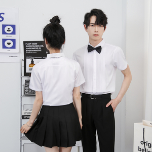 714-Y340P40控59/2025新款夏季短袖衬衫经典礼服工作服发型师夜店图片