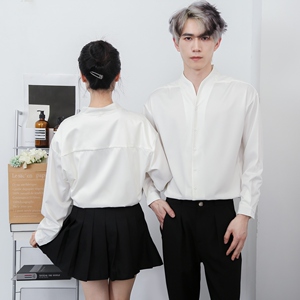 714-D3041P45控69/2025春季宽松立领衬衫风餐厅工作服团体服图片