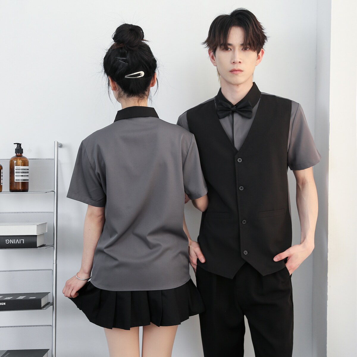 714-H3082P55控79/2026夏季短袖台球城工作服衬衫假两件马甲制服,男装背心/马甲,星座714(原C313)