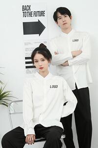 714-D3042P45控65/2025春季衬衫韩系宽松版立领衬衫时尚工作服潮图片