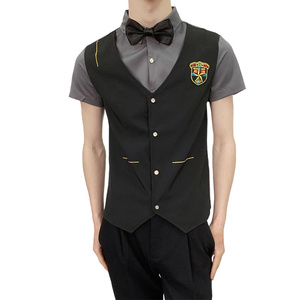 714-H669P55控69/夏季发型师ktv酒吧衬衫假两件空少徽章工作服图片