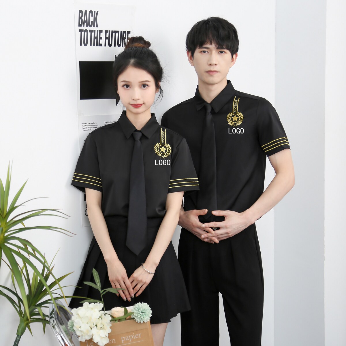 714-C681P40控59/2025新夏季空少工作服衬衫礼服ktv酒吧餐厅制服图片