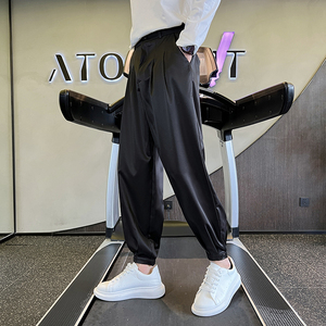 714/K3011P45控65 四季可穿垂感休闲裤哈伦裤工作服裤子发型师服图片