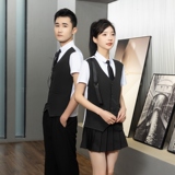 714-H6004P55控69/2025短袖修身KTV餐厅假两件背带工作服制服，男装T恤，星座714(原C313)