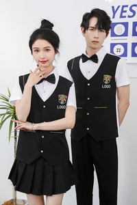 714-H669P55控79/2025新款夏装修身工作服衬衫ktv酒吧台球城制服图片