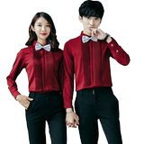 Y207/情侣装2025春季男女礼服衬衫韩版修身工作服班服发型师装P45，男装衬衫，星座714(原C313)