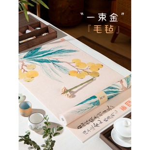 兰斋首创彩绘毛毡清新淡雅书画垫加厚毛毡垫桌垫画垫初学者小学生