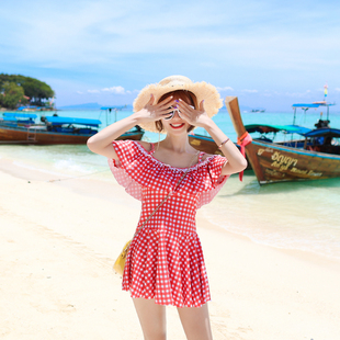 泳衣女学生保守可爱胖mm遮肚显瘦钢托聚拢装 大码 分体裙式 2026新款