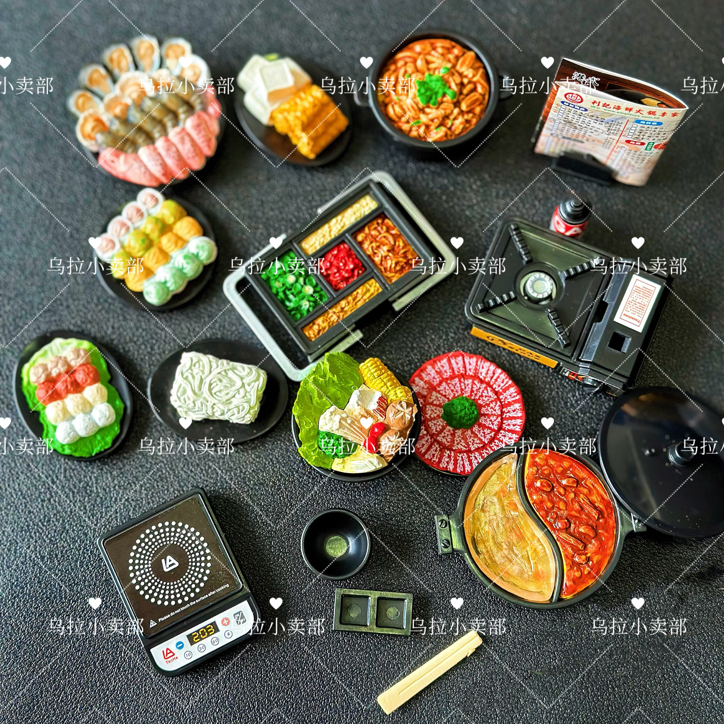 【现货】正版日单港货全新扭蛋 大湾区港式火锅料理 微缩食玩场景