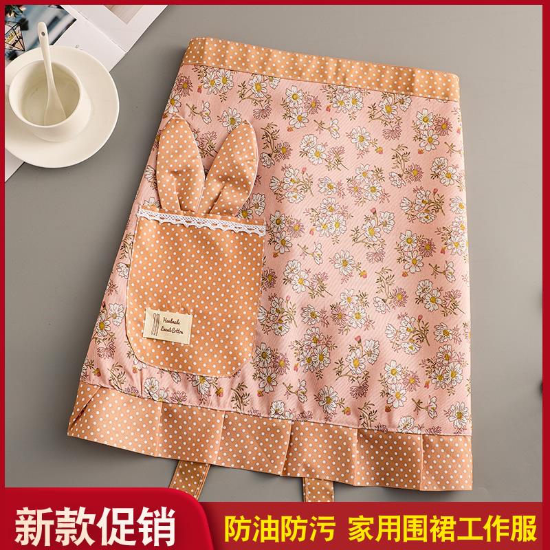 时尚防水半身围裙餐饮专用服务员女围腰短款厨师半截工作服男小款