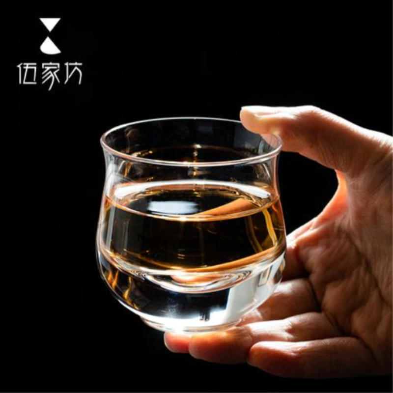 伍家坊水晶小蛮腰主人杯茶道透明杯子创意杯耐热手工水晶杯闻香杯-封面