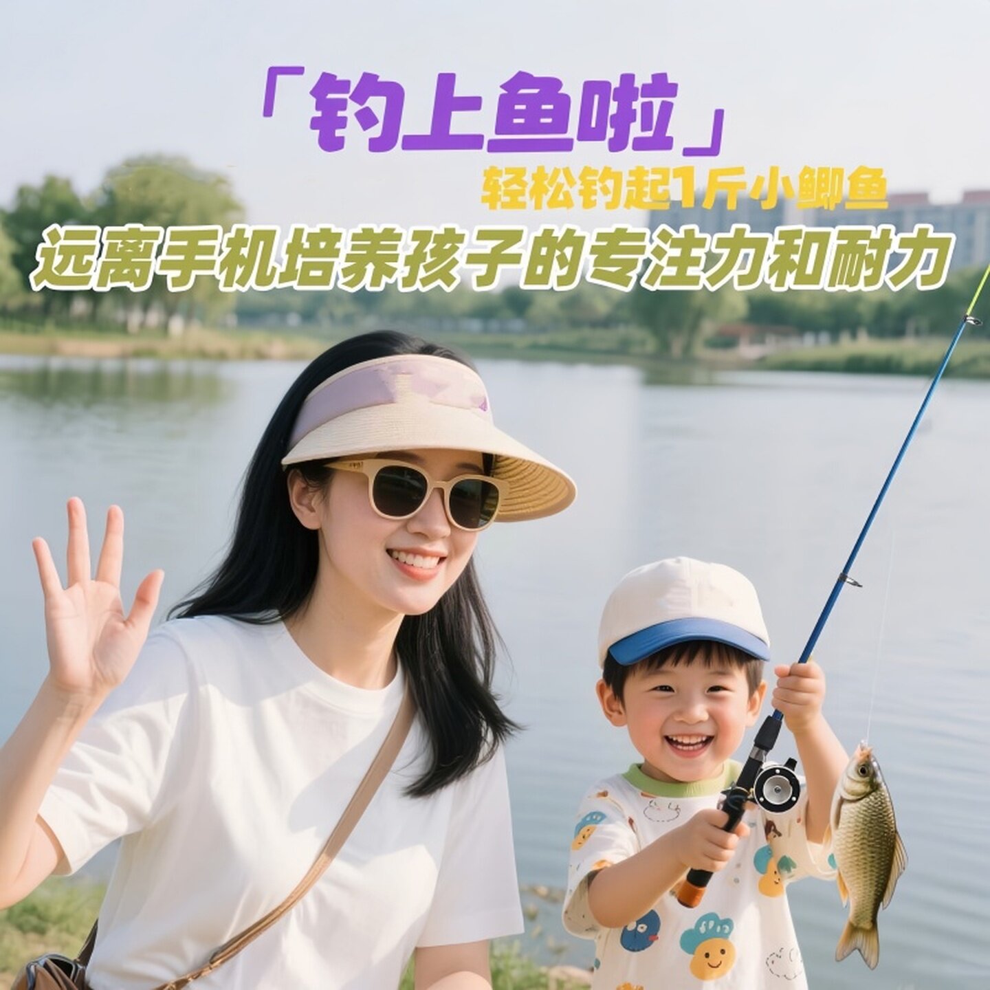 儿童新手全套伸缩鱼竿渔轮