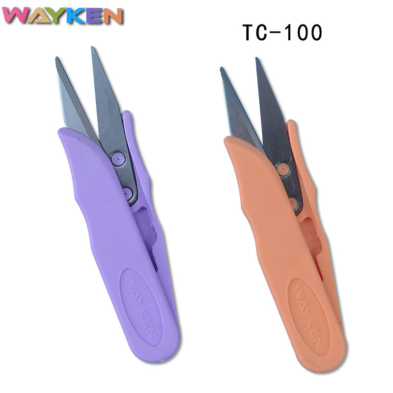 대만 WEIKEN 작은 가위 수입 작은 원사 가위 U 자형 검정색 플라스틱 손잡이 크로스 스티치 스레드 커터 스테인레스 스틸 스레드 커터