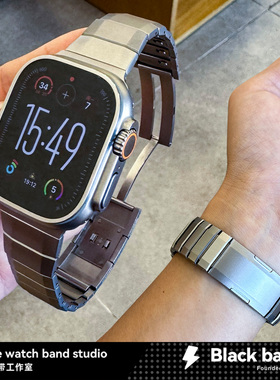 适用苹果s10手表ultra3不锈钢apple/S11表带s8弧形快拆s9/iwatch7