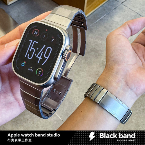 适用苹果s10手表ultra3不锈钢apple/S11表带s8弧形快拆s9/iwatch7