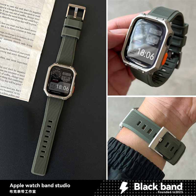 适用于苹果s10手表ultra2双环applewatch表带s8硅胶s9壳s7iwatch
