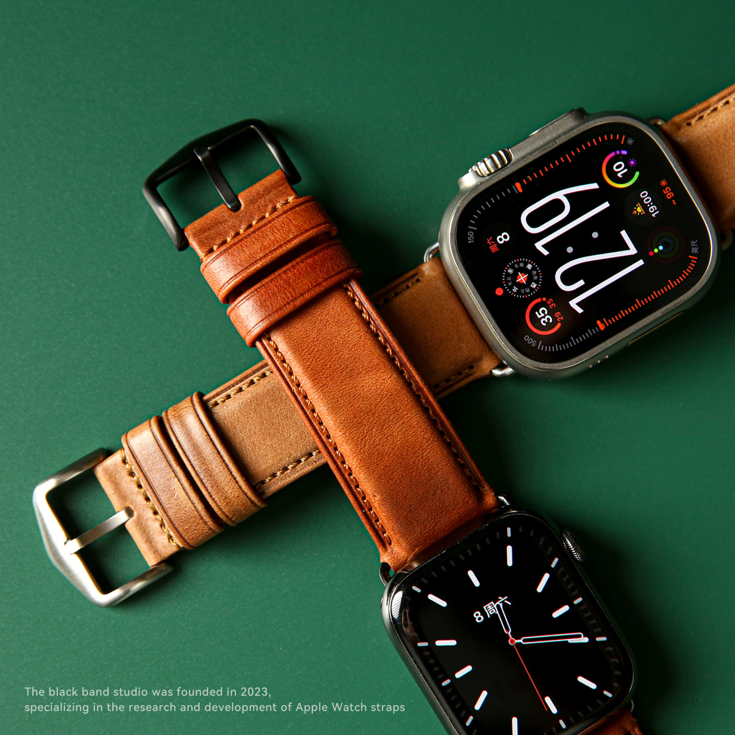 ultra3适用applewatch手表带s12苹果s10油蜡s11小牛皮iwatch真皮9