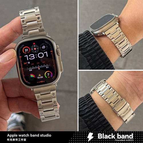 appleS11苹果手表ultra3不锈钢s12复古s10表带s8金属s9iwatch/SE2