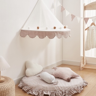 儿童帐篷室内游戏屋读书角玩具屋装饰布置公主房床头全棉壁挂幔帐