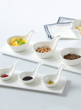 纯白色陶瓷酒店餐具创意碗甜品蛋点心碗蛋糕鱼子酱料调料碟子味碟