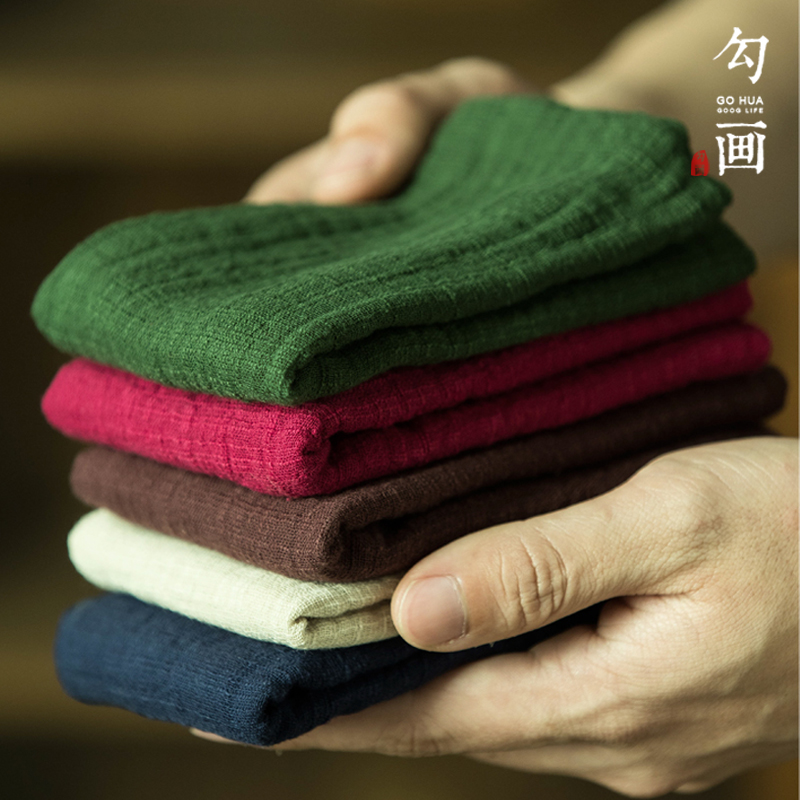 复古棉麻茶巾布茶席小号茶台专用