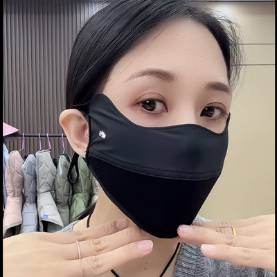 网红同款哎尚冰丝护眼角夏季IPF50防晒口罩舒适透气水洗加大版