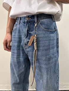 CGYYDS24SS 编织腊绳皮牌cleanfit腰扣配饰钥匙扣裤子挂饰