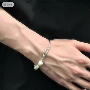 冲哥来一件|24SS流光弯曲拼接异形巴洛克珍珠精致小众男女手链