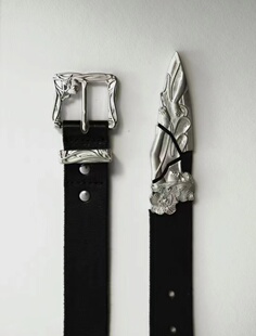 【现货】CGYYDS 24春夏 西部断剑侠客剑道 雕花 时髦 牛皮腰带