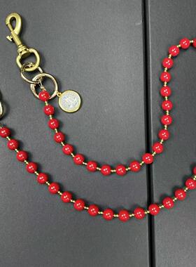 CG福利 青春版纯铜红玛瑙裤链 erd风格裤链 小众设计潮流穿搭饰品