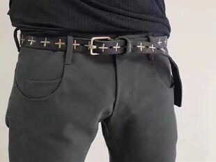 CGYYDS24SS 头层真牛皮m+十字皮带金属手工复古暗黑高街男女通用