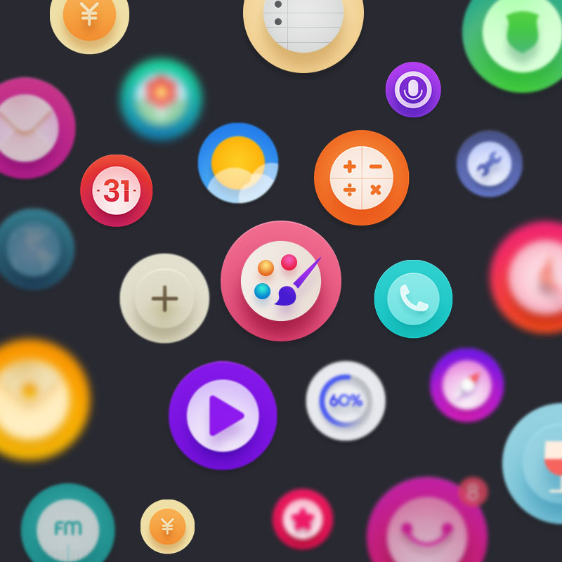 原创移动app手机主题ui界面图标icon作品psd源文件设计素材模板