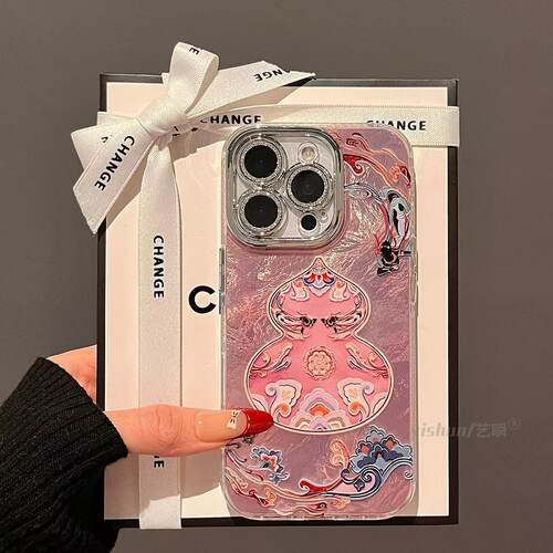 国潮粉色敦煌天女葫芦iPhone16