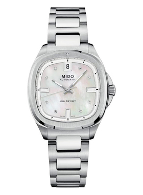 瑞士美度女表舵手系列TV35轻影款自动机械表贝母时尚休闲女士腕表