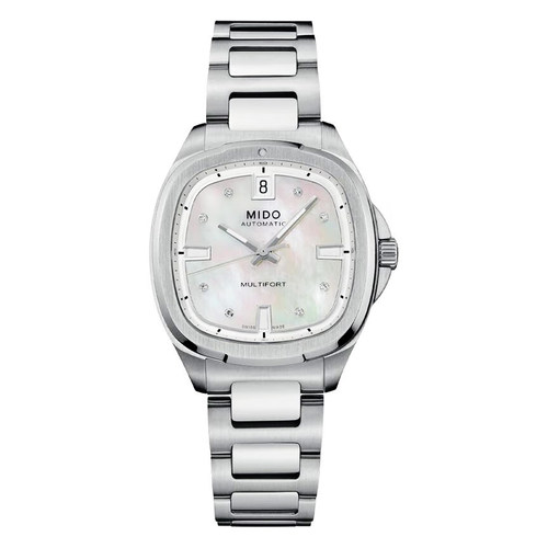 瑞士美度女表舵手系列TV35轻影款自动机械表贝母时尚休闲女士腕表