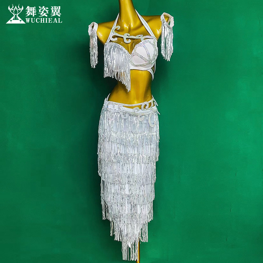 舞姿翼肚皮舞鼓舞演出服流苏套装