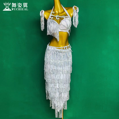 舞姿翼肚皮舞鼓舞演出服流苏套装