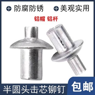 铆钉铝美式 敲击式 击芯铆钉膨胀钉铁皮铆钉合页修复铆钉锤击铝铆钉