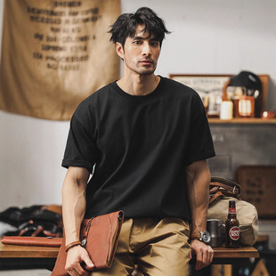 美式重磅250g纯棉短袖T恤男2026新款夏季宽松基础百搭纯色打底衫