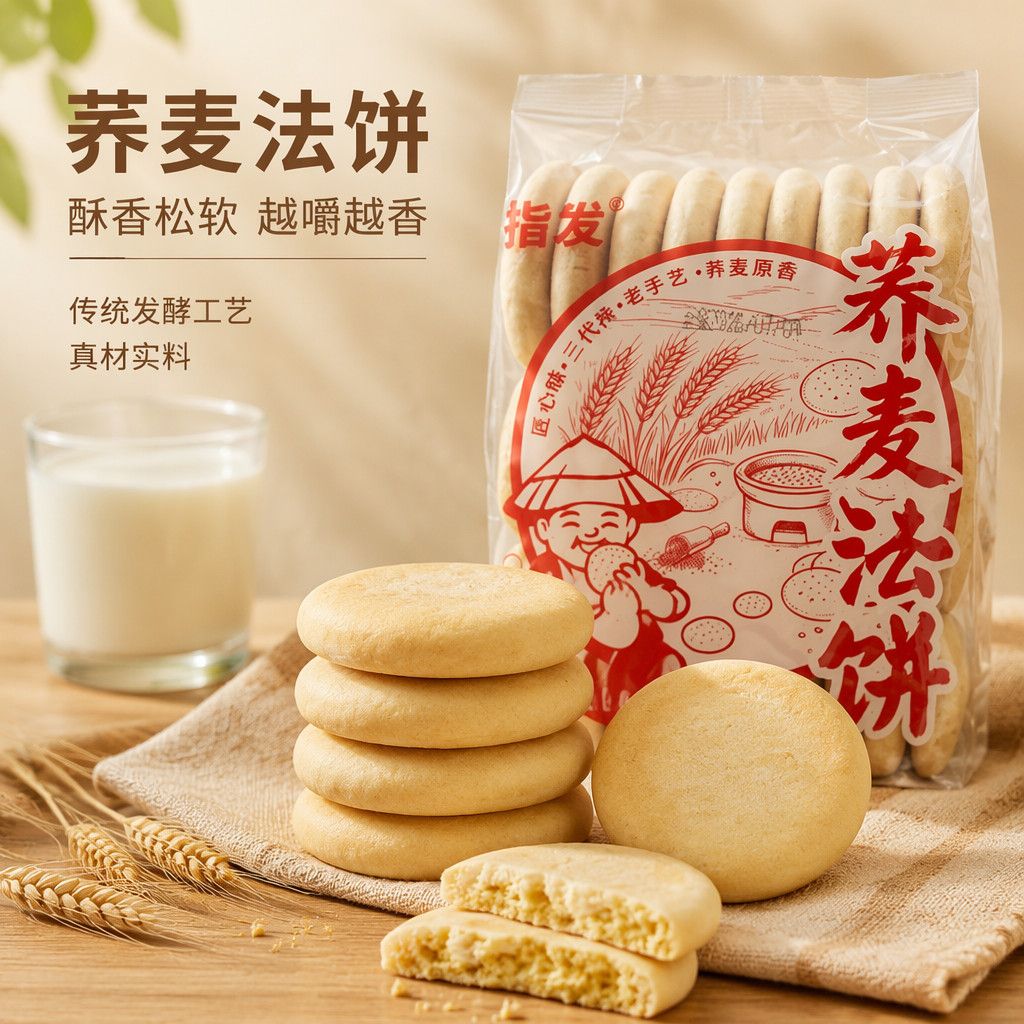 荞麦法饼老式法饼奶香湖南特产