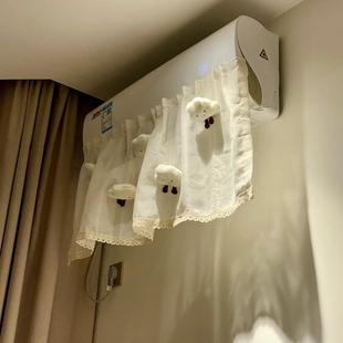 云朵空调挡风帘防直吹婴儿遮挡风帘挡风门帘纱布防尘罩小红书同款