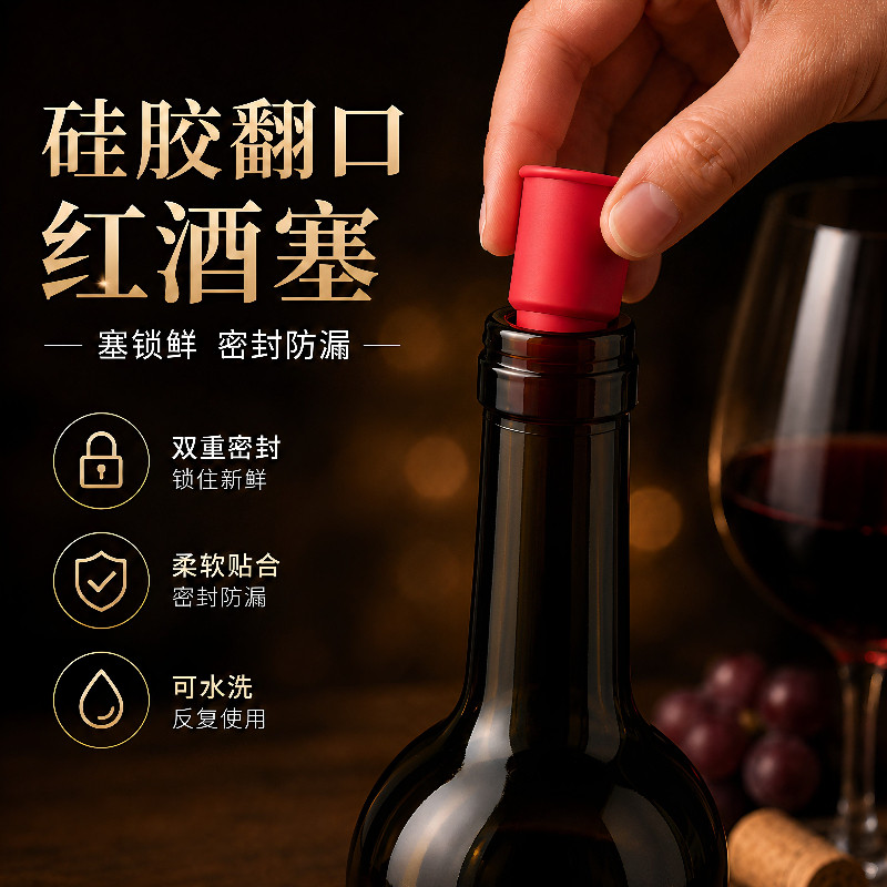 硅胶红酒香槟通用密封保鲜塞