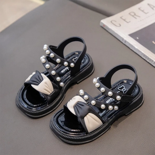 Летние модные сандалии, мягкие пляжные нескользящие слайдеры для принцессы, городской стиль, в западном стиле, мягкая подошва, подходит для подростков